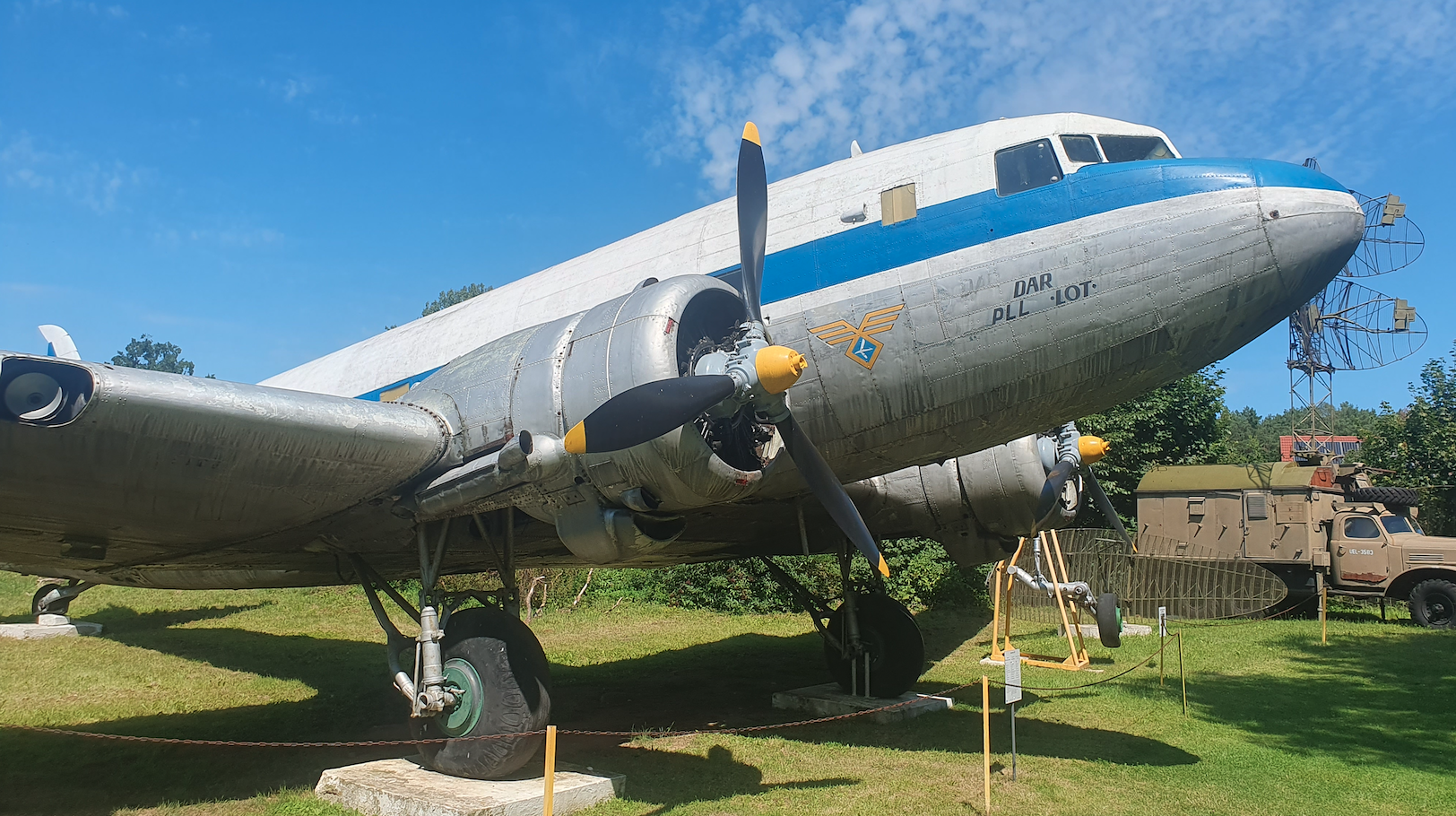 Aviation exhibits in the landscape park at the Drzonów museum. 2024